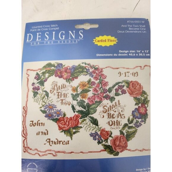 Janlynn Counted One Cross Stitch Kit 2004 And The Two Shall Become 16"x12" NEW - Picture 3 of 7